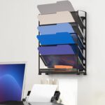 SimpleHouseware 6 Tier Wall Mount File Letter Tray Folder Organizer, Black - Image 4