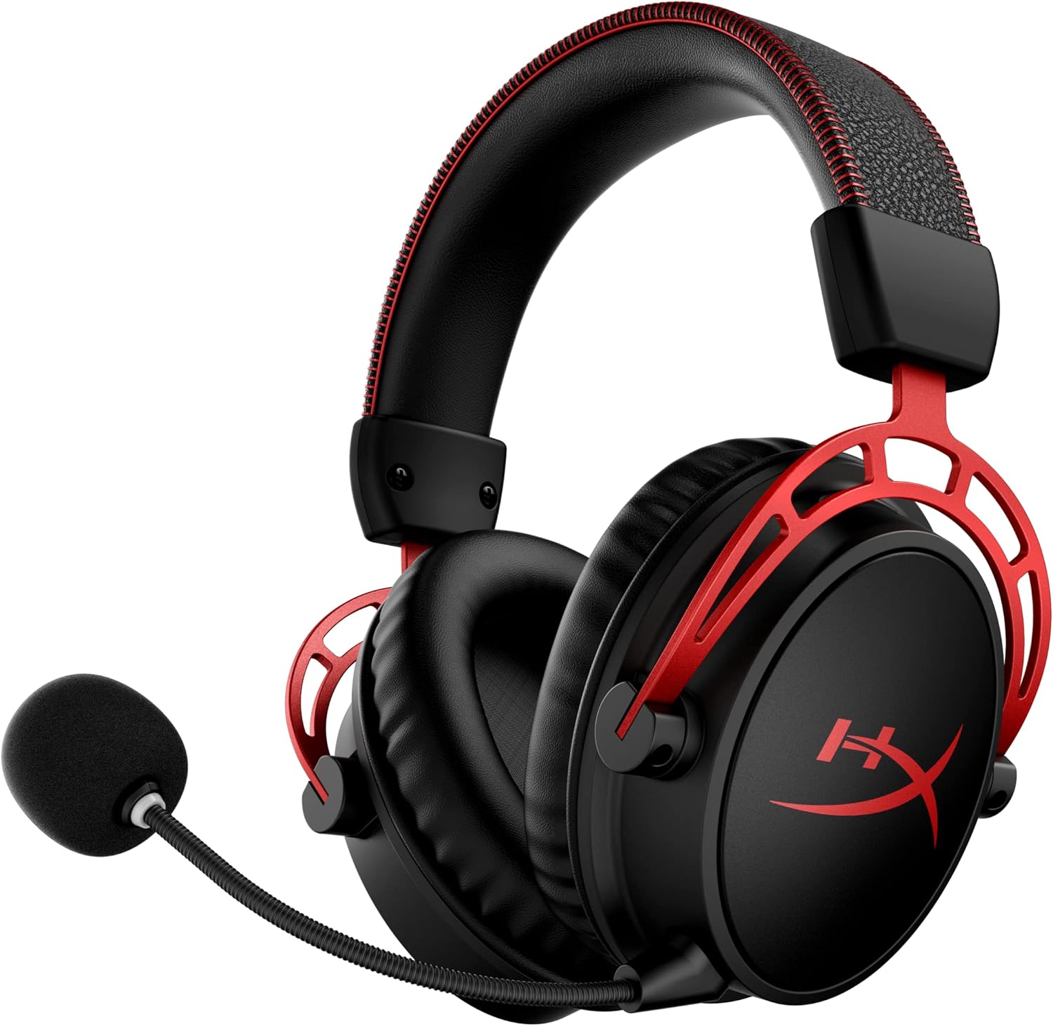 71pFeJFdJQL._AC_SL1500_ HyperX Cloud Alpha Wireless - Gaming Headset for PC, 300-hour battery life, DTS Headphone:X Spatial Audio, Memory foam, Dual Chamber Drivers, Noise-canceling mic, Durable aluminum frame,Red - Image 1
