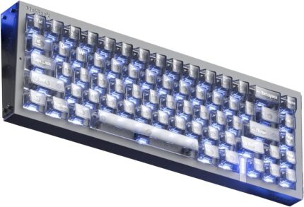 MelGeek REAL67 Wired Keyboard, Gaming Keyboard with RGB, Special Magnetic Switches, Rapid Trigger, Hot-Swappable, Snap Tap & Adjustable Actuation, Online HIVE Custom (Calcium-Transparent Gray)