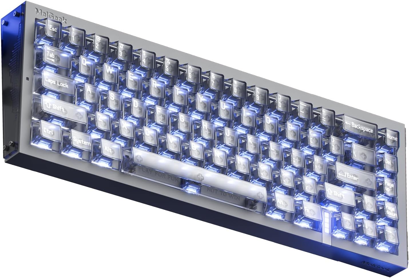 71vaPWQ1zEL._AC_SL1500_ MelGeek REAL67 Wired Keyboard, Gaming Keyboard with RGB, Special Magnetic Switches, Rapid Trigger, Hot-Swappable, Snap Tap & Adjustable Actuation, Online HIVE Custom (Calcium-Transparent Gray) - Image 1
